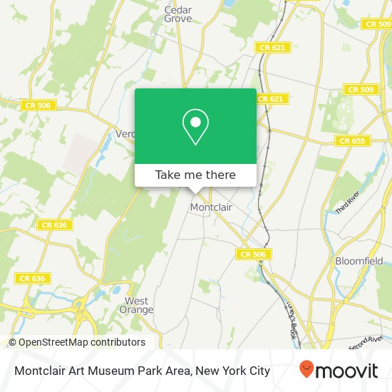 Mapa de Montclair Art Museum Park Area