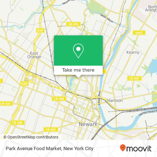 Mapa de Park Avenue Food Market