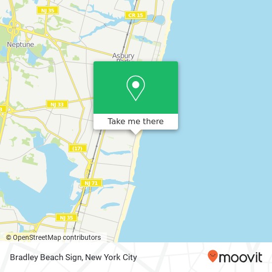 Mapa de Bradley Beach Sign