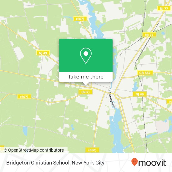 Bridgeton Christian School map