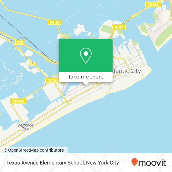 Mapa de Texas Avenue Elementary School