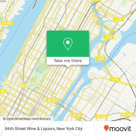 Mapa de 86th Street Wine & Liquors