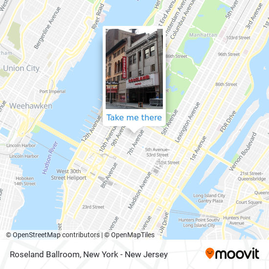 Roseland Ballroom map