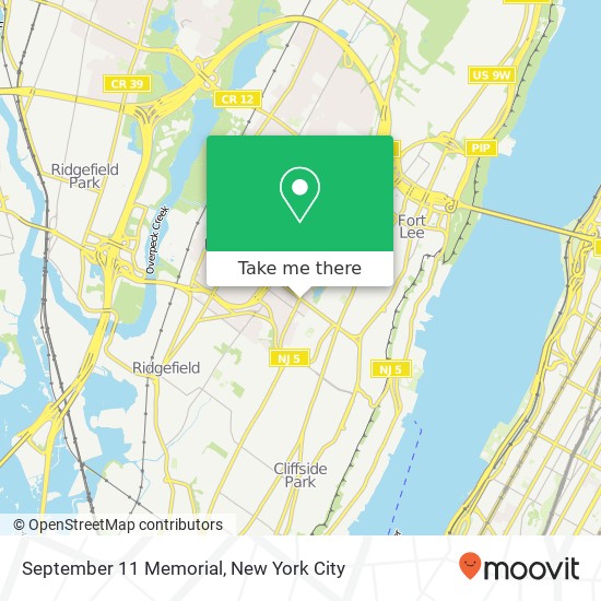 September 11 Memorial map