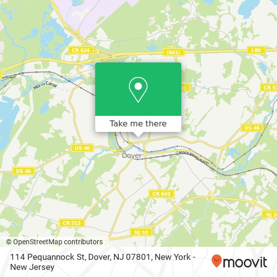 Mapa de 114 Pequannock St, Dover, NJ 07801