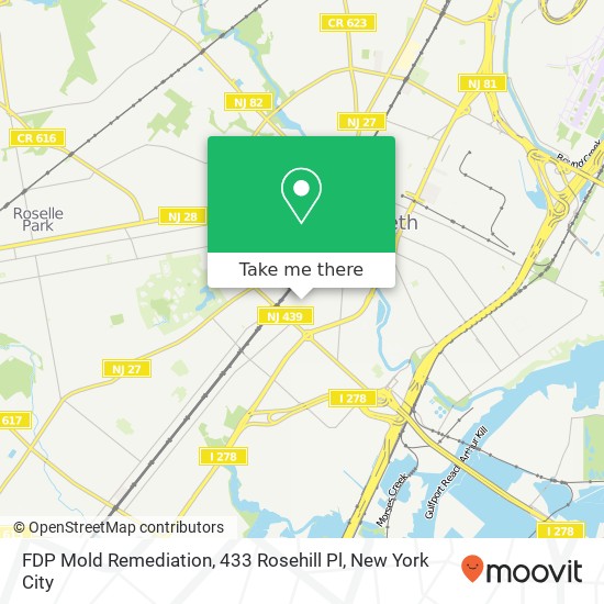 Mapa de FDP Mold Remediation, 433 Rosehill Pl