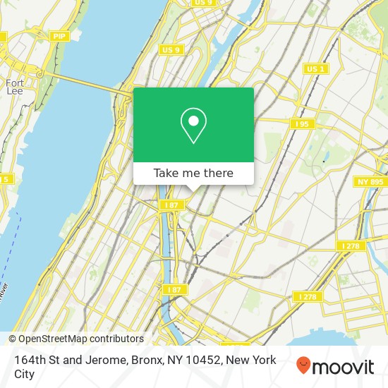 Mapa de 164th St and Jerome, Bronx, NY 10452