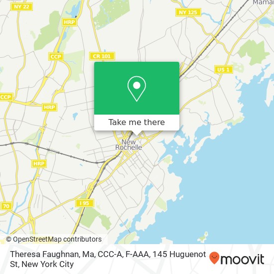 Theresa Faughnan, Ma, CCC-A, F-AAA, 145 Huguenot St map
