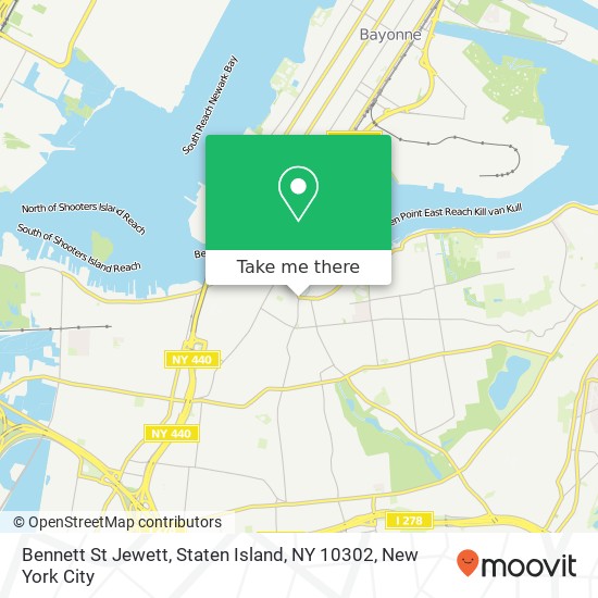 Mapa de Bennett St Jewett, Staten Island, NY 10302