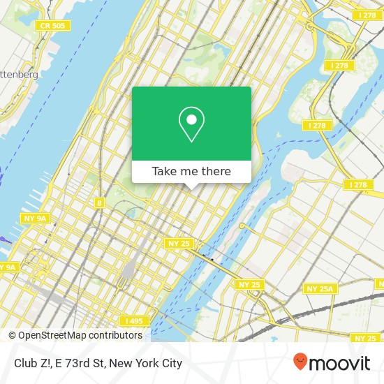 Mapa de Club Z!, E 73rd St