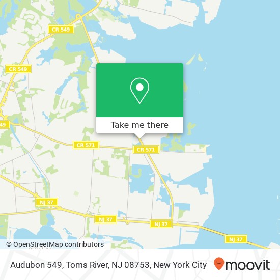 Mapa de Audubon 549, Toms River, NJ 08753