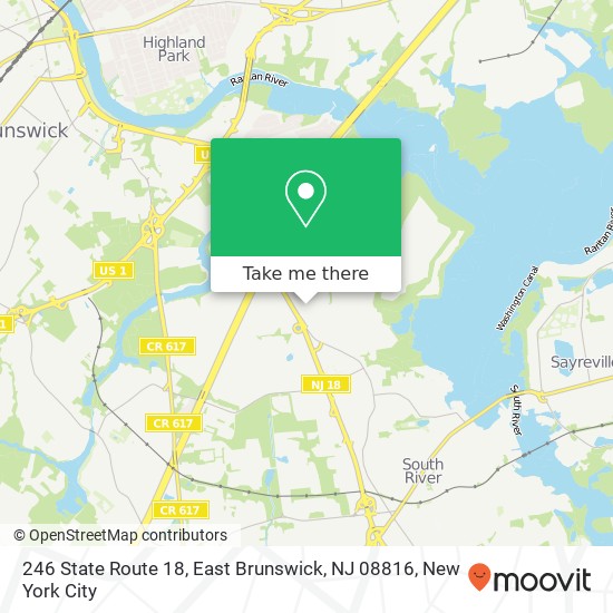 Mapa de 246 State Route 18, East Brunswick, NJ 08816