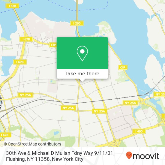 Mapa de 30th Ave & Michael D Mullan Fdny Way 9 / 11 / 01, Flushing, NY 11358