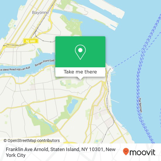 Mapa de Franklin Ave Arnold, Staten Island, NY 10301
