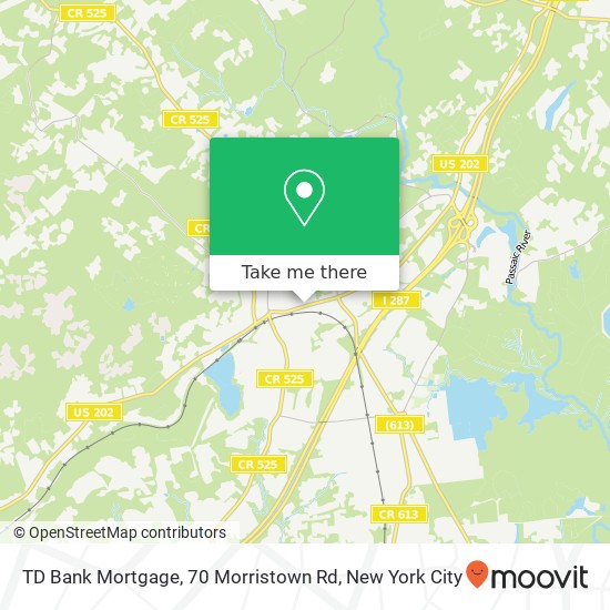 Mapa de TD Bank Mortgage, 70 Morristown Rd