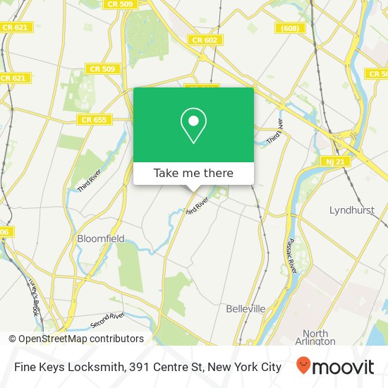 Mapa de Fine Keys Locksmith, 391 Centre St