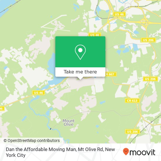 Mapa de Dan the Affordable Moving Man, Mt Olive Rd