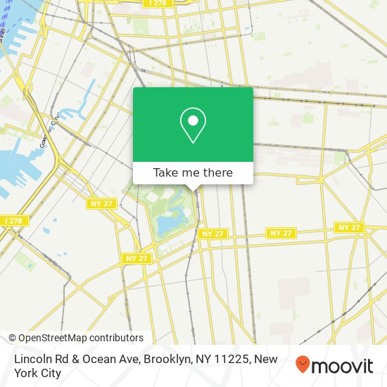 Mapa de Lincoln Rd & Ocean Ave, Brooklyn, NY 11225