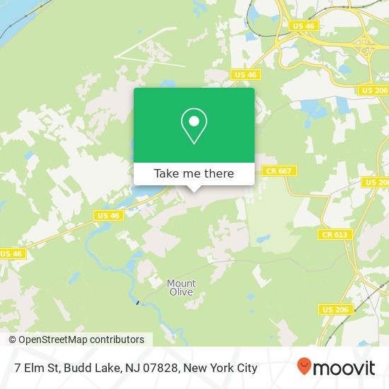 Mapa de 7 Elm St, Budd Lake, NJ 07828