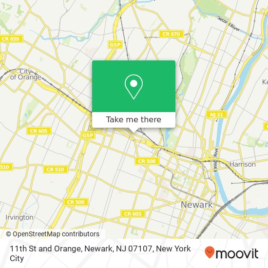 Mapa de 11th St and Orange, Newark, NJ 07107
