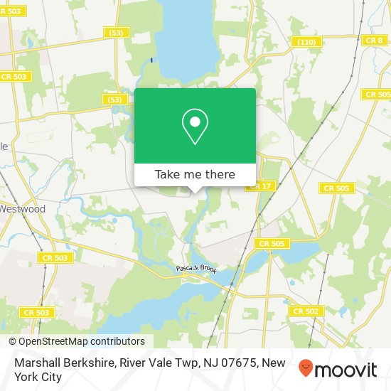 Mapa de Marshall Berkshire, River Vale Twp, NJ 07675
