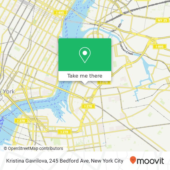 Mapa de Kristina Gavrilova, 245 Bedford Ave