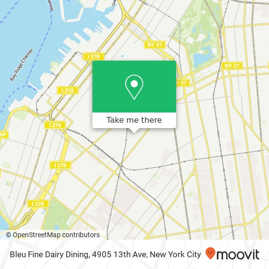 Mapa de Bleu Fine Dairy Dining, 4905 13th Ave