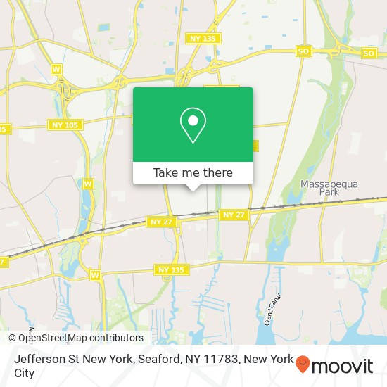Mapa de Jefferson St New York, Seaford, NY 11783