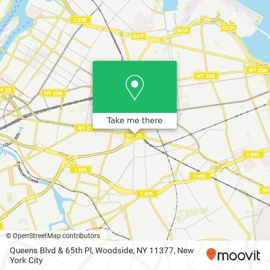 Queens Blvd & 65th Pl, Woodside, NY 11377 map