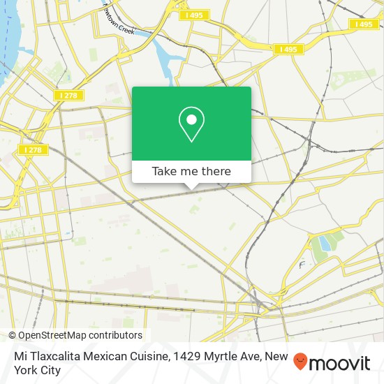 Mapa de Mi Tlaxcalita Mexican Cuisine, 1429 Myrtle Ave