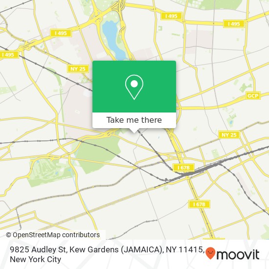 9825 Audley St, Kew Gardens (JAMAICA), NY 11415 map