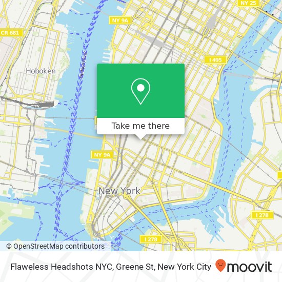 Mapa de Flaweless Headshots NYC, Greene St