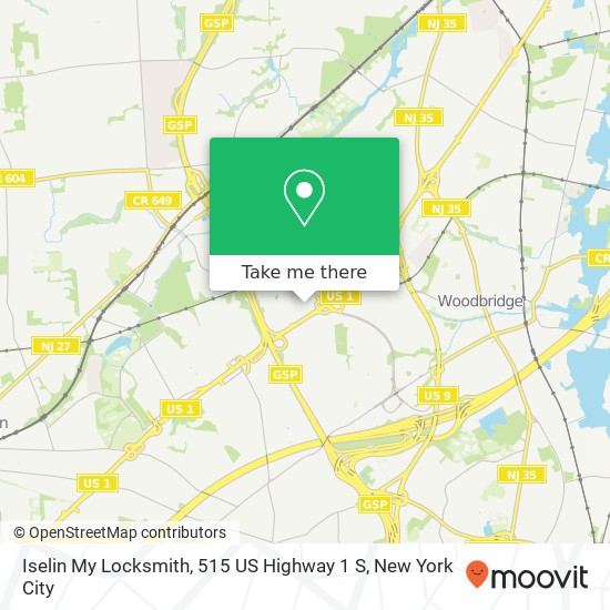 Mapa de Iselin My Locksmith, 515 US Highway 1 S