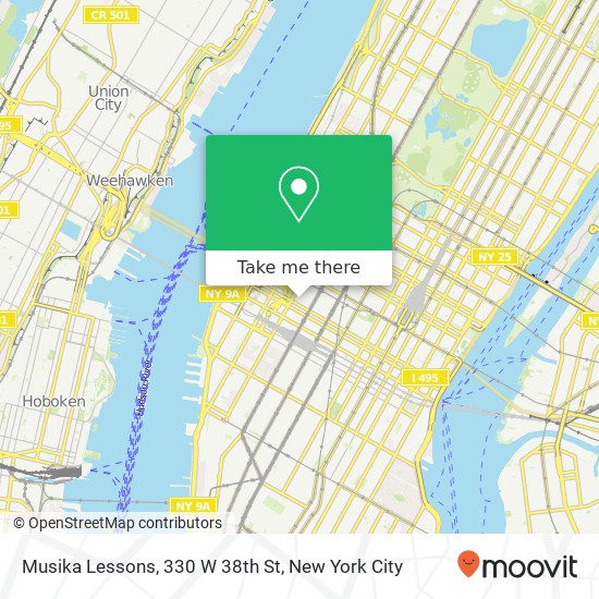 Mapa de Musika Lessons, 330 W 38th St