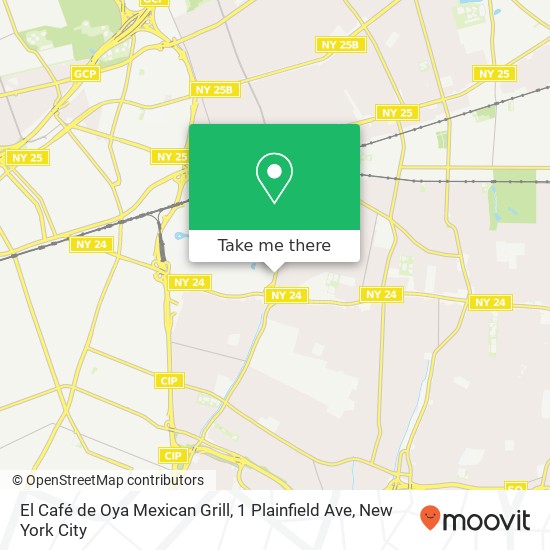 El Café de Oya Mexican Grill, 1 Plainfield Ave map