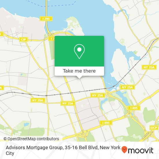 Mapa de Advisors Mortgage Group, 35-16 Bell Blvd