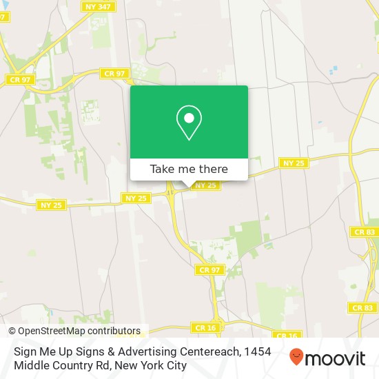 Sign Me Up Signs & Advertising Centereach, 1454 Middle Country Rd map