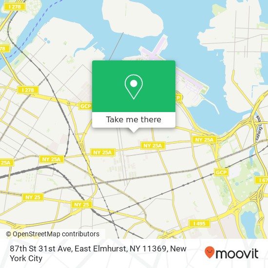 Mapa de 87th St 31st Ave, East Elmhurst, NY 11369