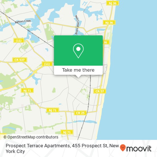Mapa de Prospect Terrace Apartments, 455 Prospect St