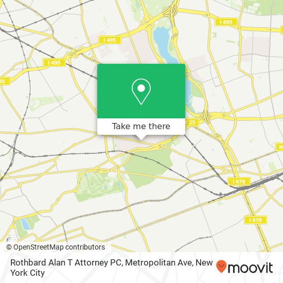 Rothbard Alan T Attorney PC, Metropolitan Ave map