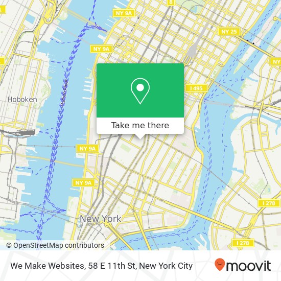 Mapa de We Make Websites, 58 E 11th St