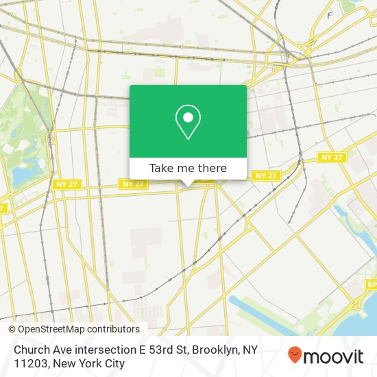Mapa de Church Ave intersection E 53rd St, Brooklyn, NY 11203