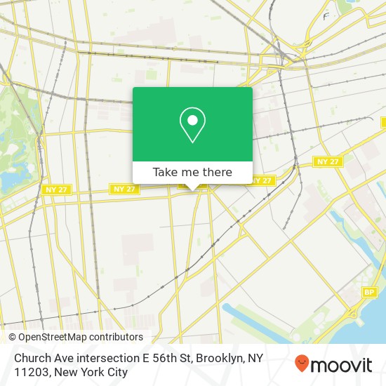 Mapa de Church Ave intersection E 56th St, Brooklyn, NY 11203