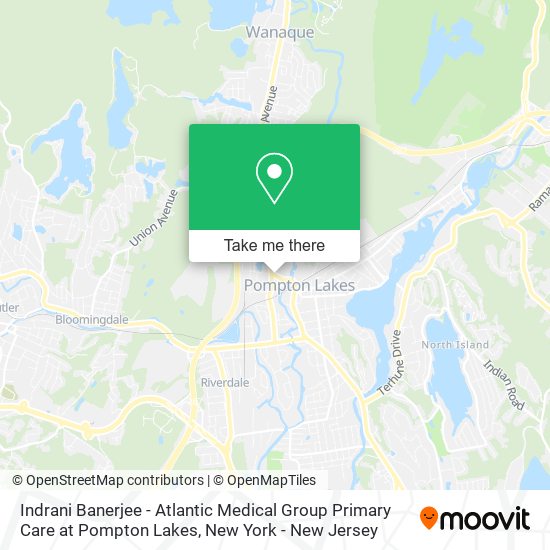 Mapa de Indrani Banerjee - Atlantic Medical Group Primary Care at Pompton Lakes