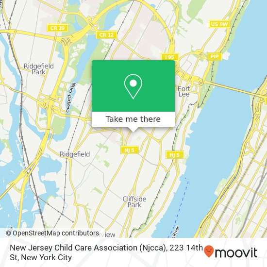 Mapa de New Jersey Child Care Association (Njcca), 223 14th St