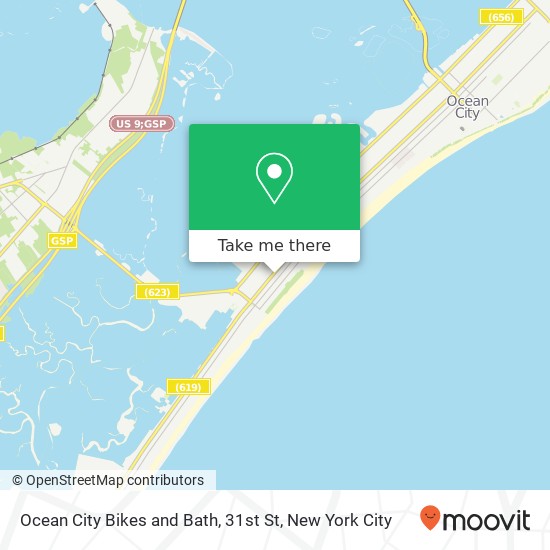 Ocean City Bikes and Bath, 31st St map