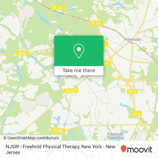 NJSW - Freehold Physical Therapy map