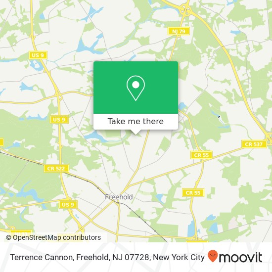 Mapa de Terrence Cannon, Freehold, NJ 07728