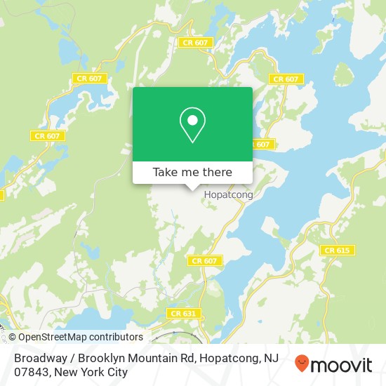 Mapa de Broadway / Brooklyn Mountain Rd, Hopatcong, NJ 07843