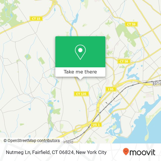 Mapa de Nutmeg Ln, Fairfield, CT 06824